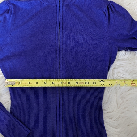 ❤️ 3/$25 Y2K Anthropologie Retro Full Zip Sweater - Picture 4 of 8